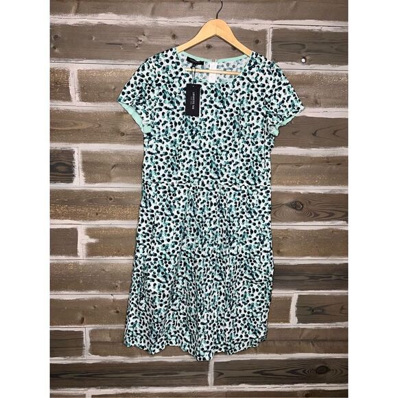 Lafayette 148 New York NWT Pocket Dress Agate Teal Designer Sz 10 - Picture 1 of 8